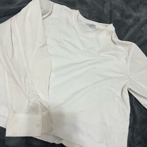Athleta White Blouse Top